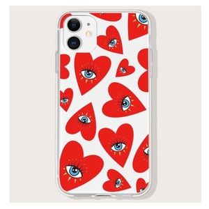 Red Heart Evil Eye iPhone Case